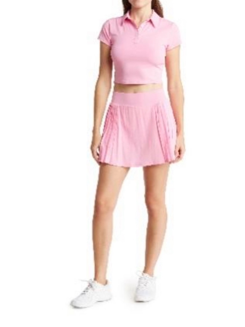 Women's Pink Pleated Tennis Skirt and top